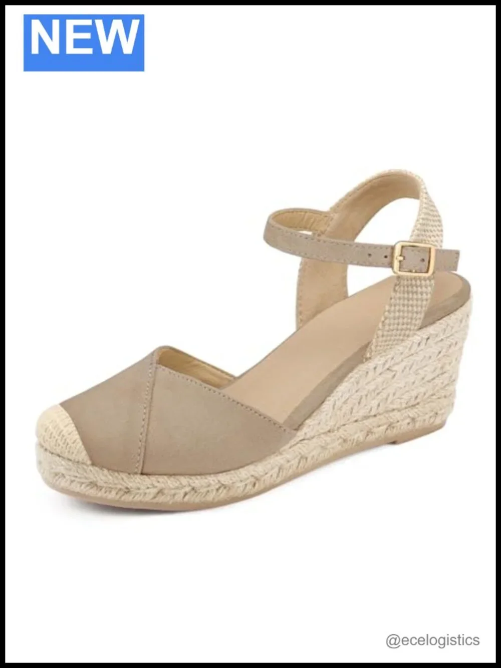 Women's Closed Toe Platform Sandals Espadrilles Wedge Heel Ankle Strap Buckle